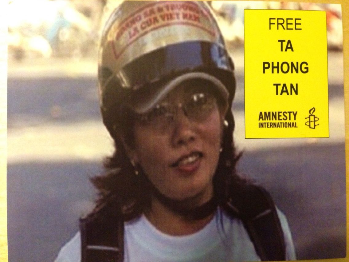 Amnesty International postcard for Ta Phong Tan, blogger serving 10 years in prison