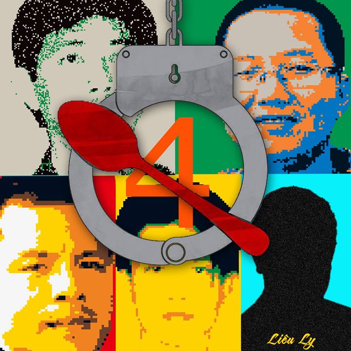 The 4th day of the hunger strike. Source: Tran Huynh Duy Thuc's Facebook page