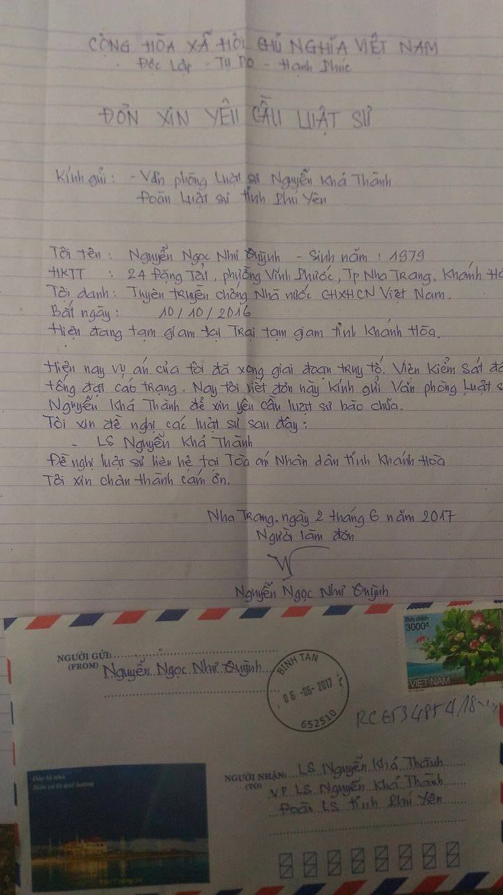 Me Nam Letter requesting lawyer June 2 2017